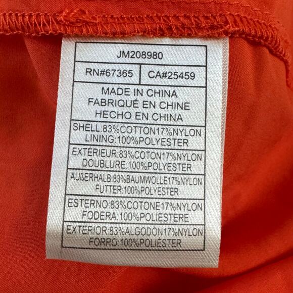 BETSEY JOHNSON EYELET V-NECK SLEEVELESS MINI DRESS IN SPICY ORANGE SIZE LARGE - Picture 15 of 16